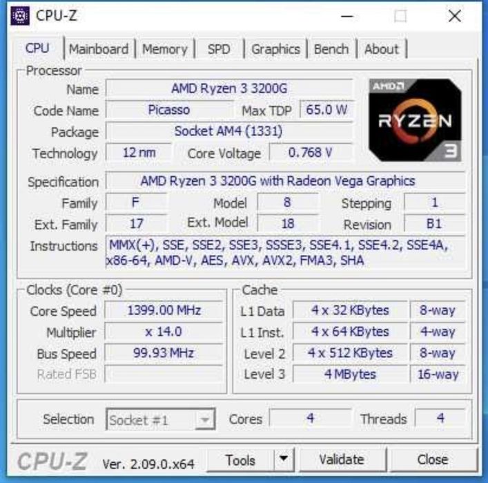 Ryzen 3 3200g.