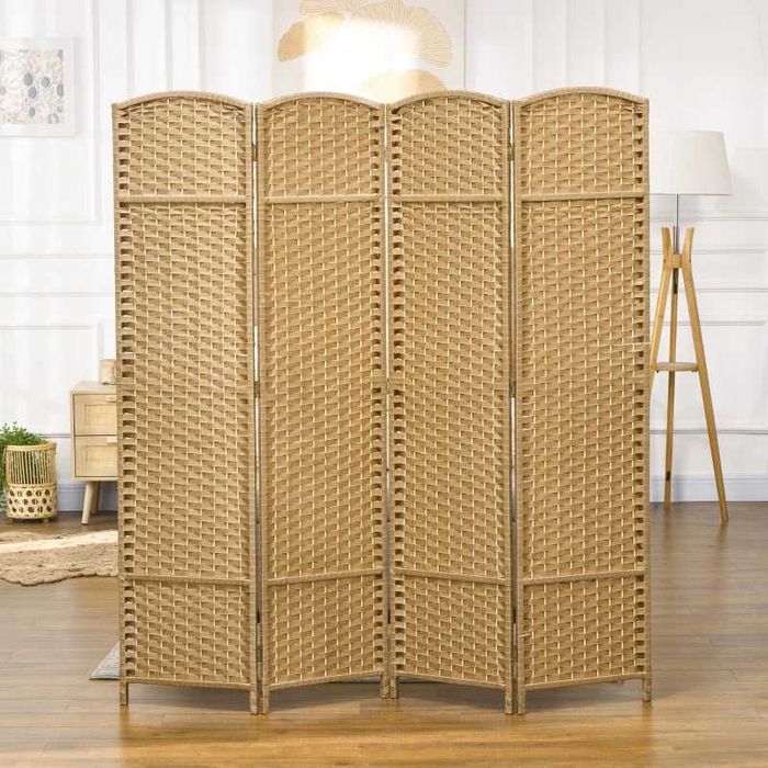 HOMCOM 4-частичен разделител за стая, сгъваем параван за поверителност