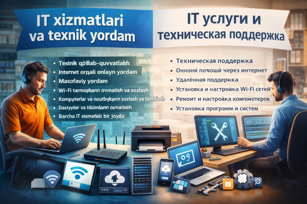 IT xizmatlari va texnik yordam | IT услуги и техническая поддержка