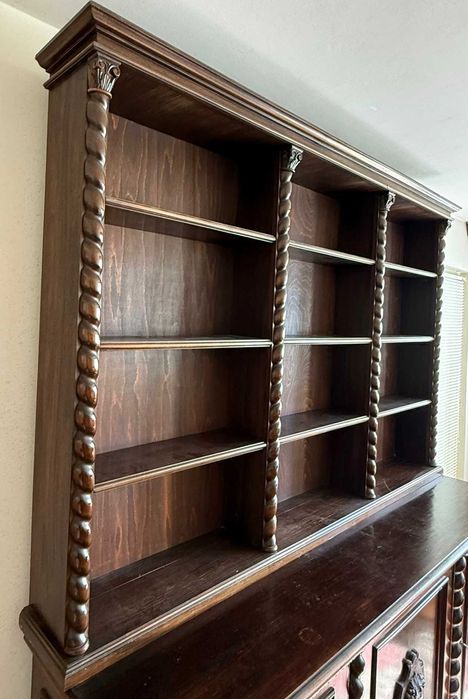 Raft Vintage Stil Baroc Revival; Biblioteca din lemn; Mic dulap cu polite