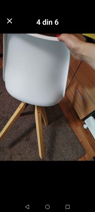 4 xScaune albe bucatarie sau living