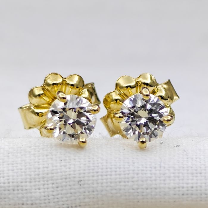 Златни обеци 14ct с Брилянти