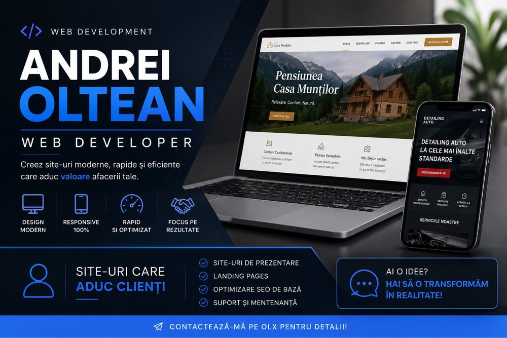 Creez website profesional pentru firme locale rapid si ieftin