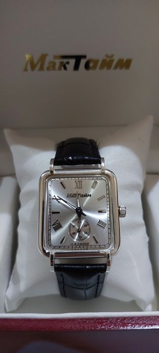 Новый серебряные часы мактайм паспорт каропка документы в комплекте