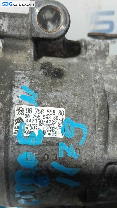 Compresor AC Aer Conditionat Clima Climatronic Citroen Berlingo 1.5 HDI 2018 - 2025 Cod 9675655880, 9675659880, 447150-4722 [Q0687]