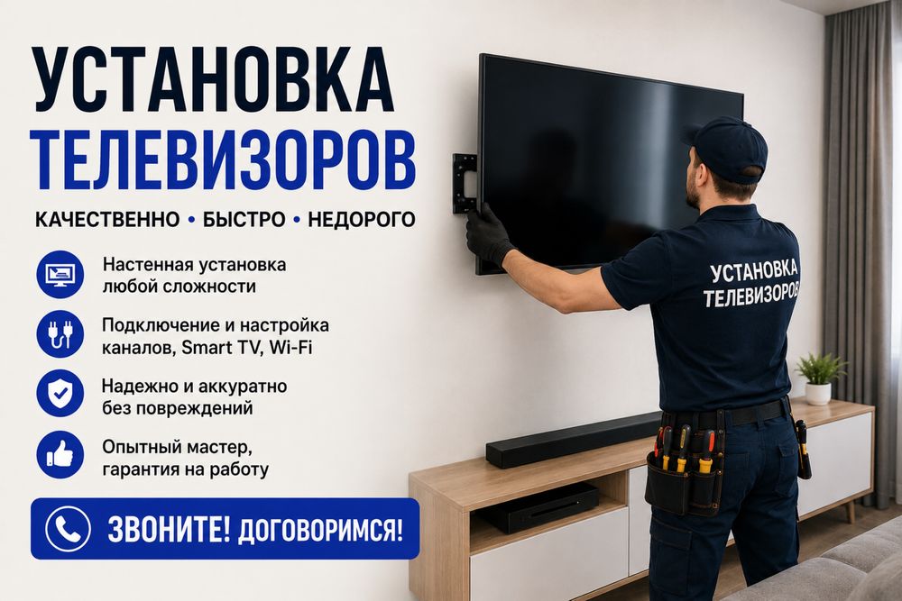 Телевизор Установка Кронштейн Подвестка Стена