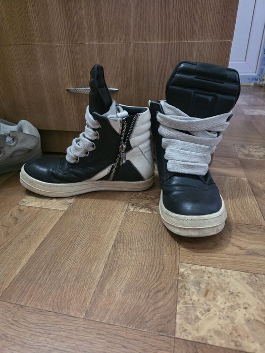 Rick Owens Geobasket Jumbo Laces High (100% Leather)