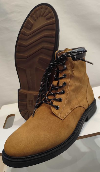 Ghete lace up 44 plain toe Tommy Hilfiger piele naturala moale