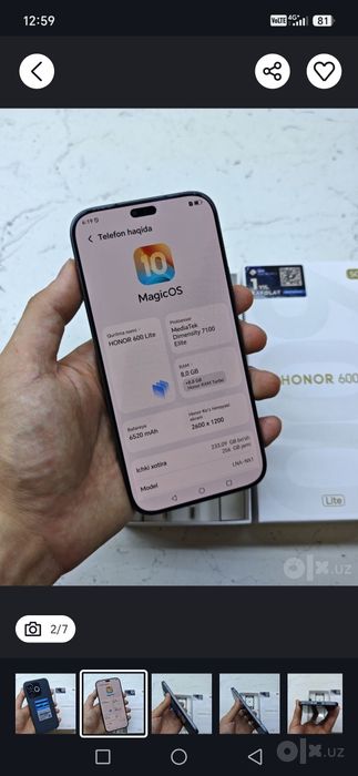 Honor 600 Lite blek