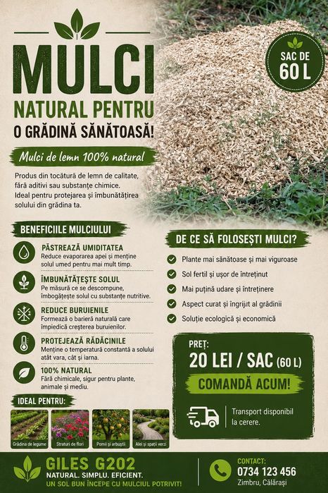 Mulci Tocatura de lemn si crengi USCAT 5-10 mm