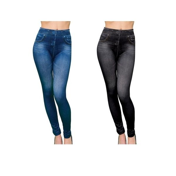 Colanti talie inalta,imitatie blugi