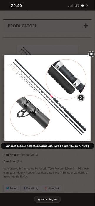 Vand 2 lansete feeder baracuda