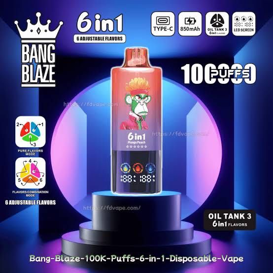 Vape Bang Blaze 100.000 puffs, 6 in 1 (model 2026)