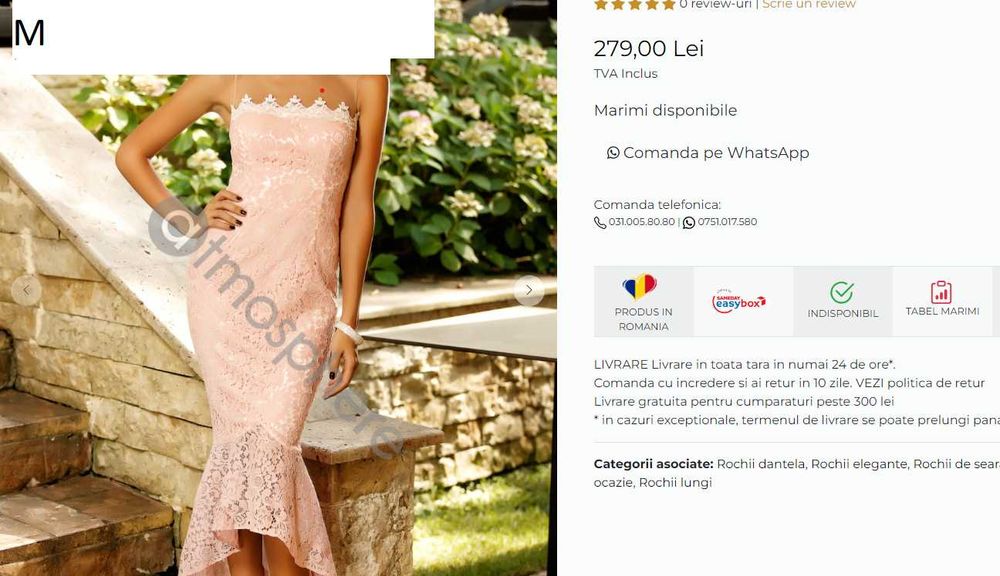 Rochie dantela atmosphere marime M model sirena ocazie eleganta