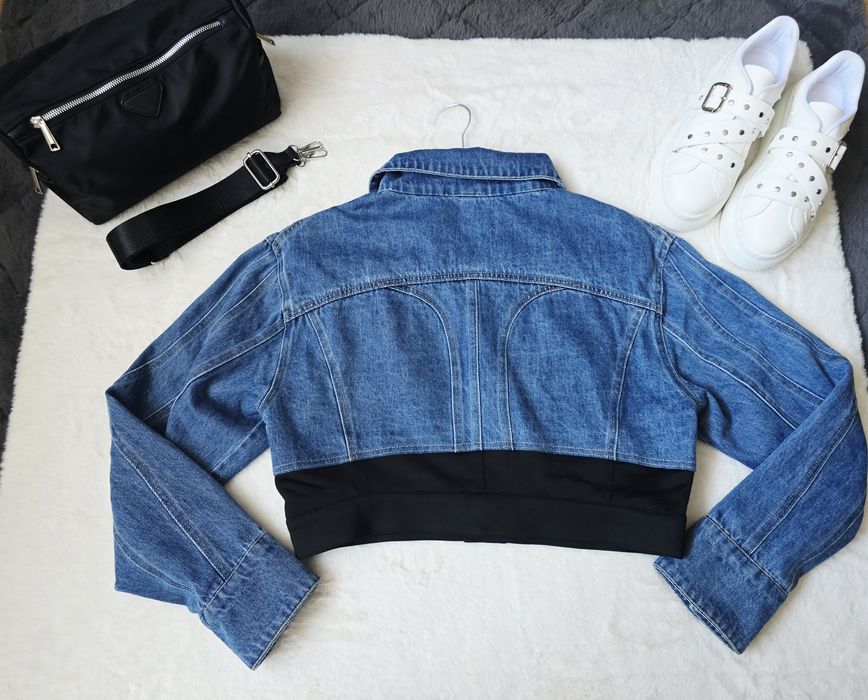 Дамско дънково яке по модел на Mugler