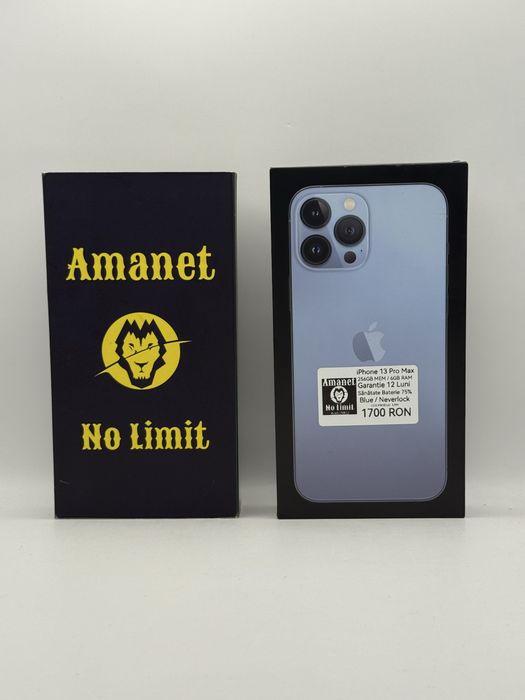 iPhone 13 Pro Max 256GB Blue Garantie 12 Luni ,AMANET NO LIMIT