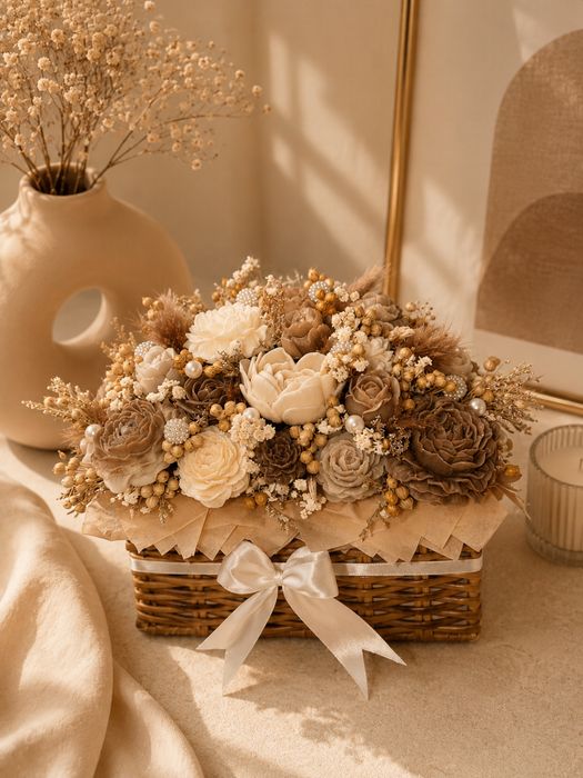Aranjament floral din lumanari