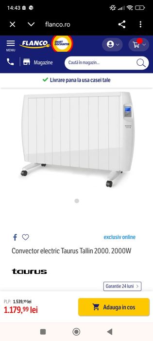 Convector electric Taurus