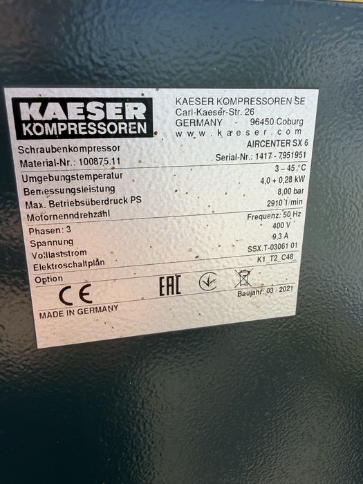 Compresor cu surub Complet Kaeser Aircenter SX6 2021