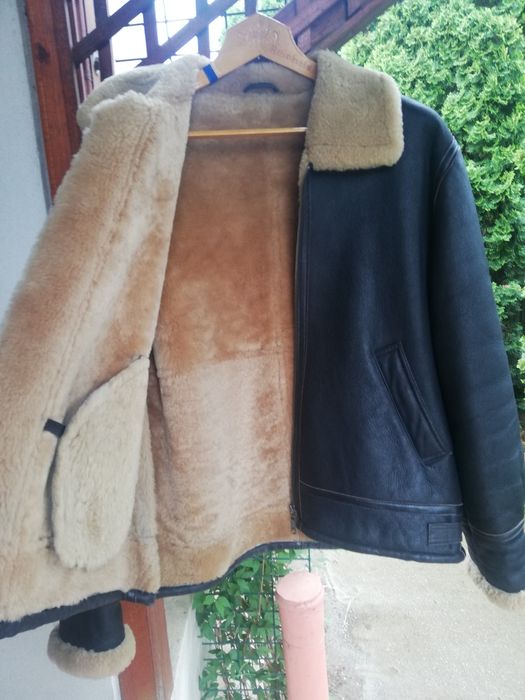 Geaca piele bărbati Aviator Banhof L-Xl cu blana