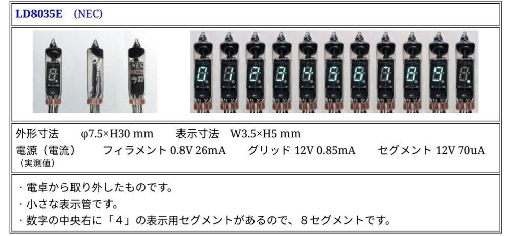 Tuburi VFD made în Japan