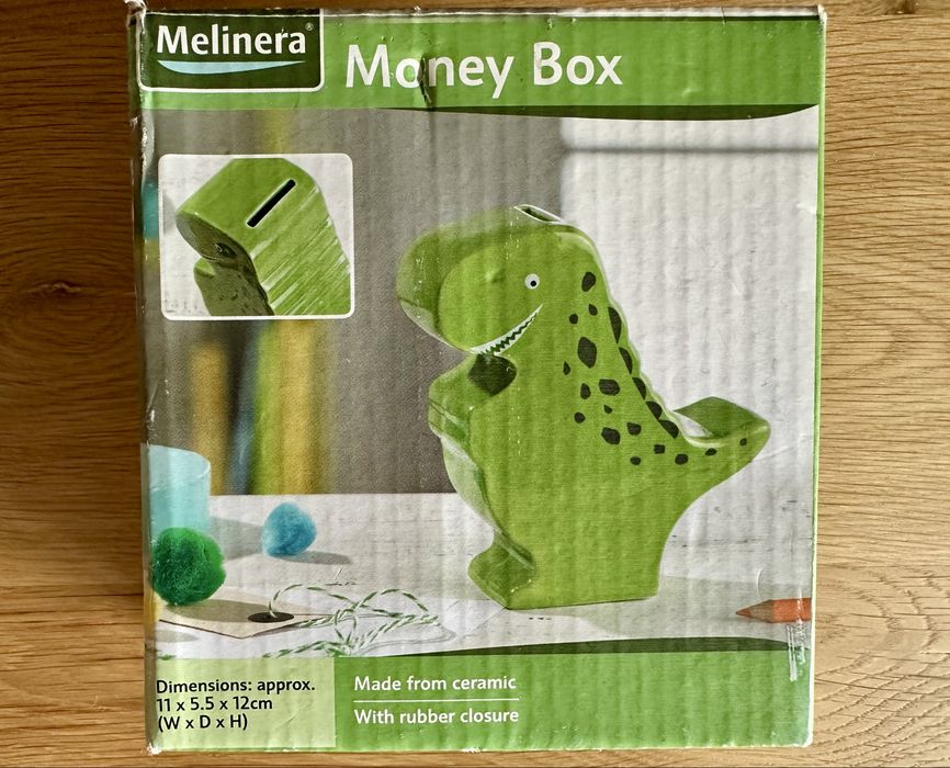 Pusculita din ceramica in forma de dinozaur, noua