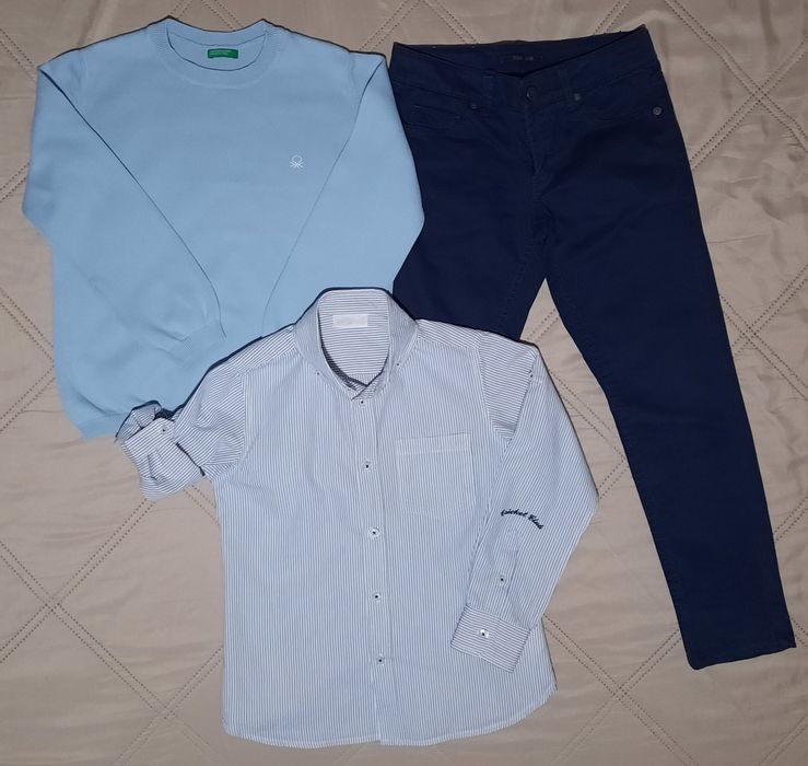 Сет 6-7г. риза, пуловер benetton и панталон