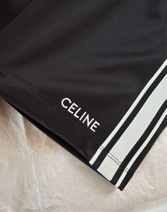 CELINE Черни мъжки шорти с бели ленти размер M