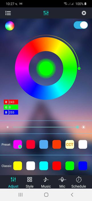 Блутут контролер за управление на  RGB LED лента чрез смартфон