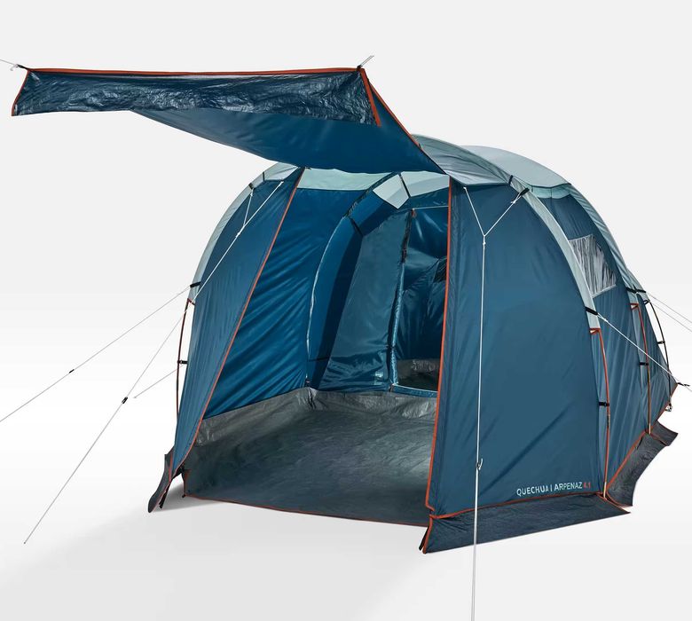 ПАЛАТКА DECATHLON QUECHUA с рейки за къмпинг arpenaz 4.1, 1 спално, 4-местна