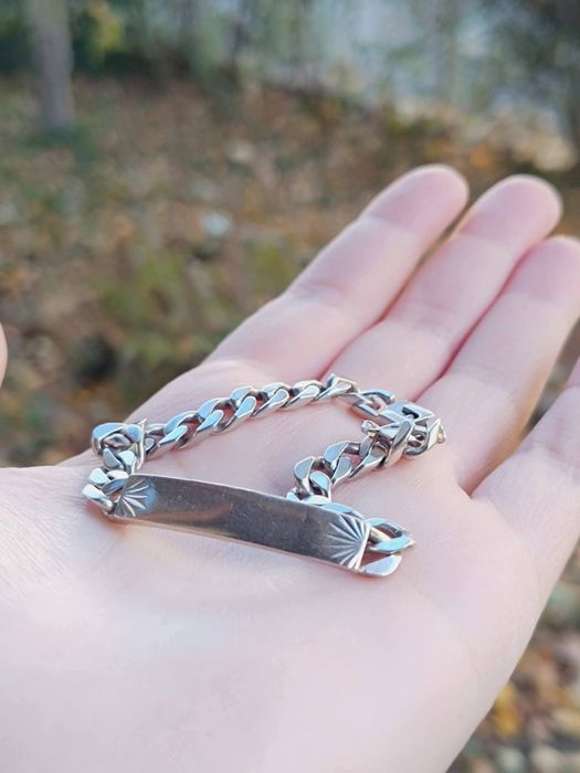 Veche bratara masiva din argint de 925