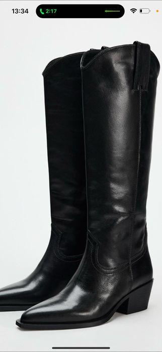 Ботуши от естествена кожа Zara
