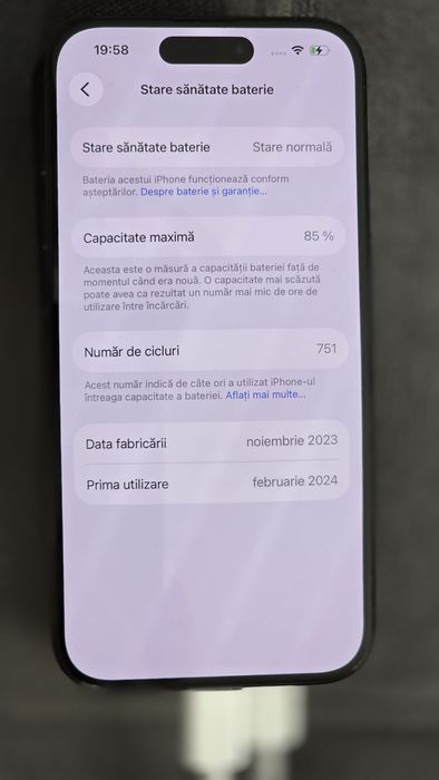 iPhone 15 Pro 128 GB  impecabil, stare foarte bună
