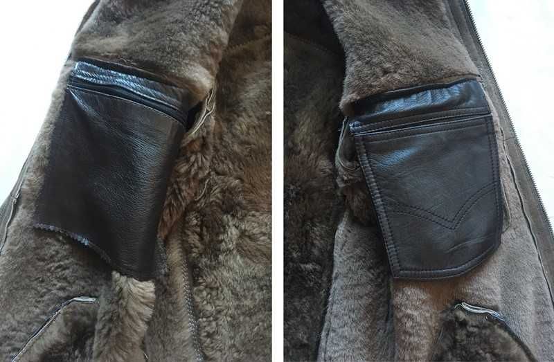 Geaca barbatesca piele blana naturala maro marimea M (48)