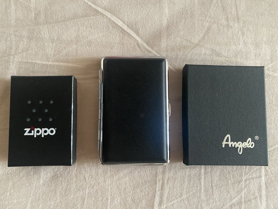 Zippo + Angelo (cutter + tabacheră)