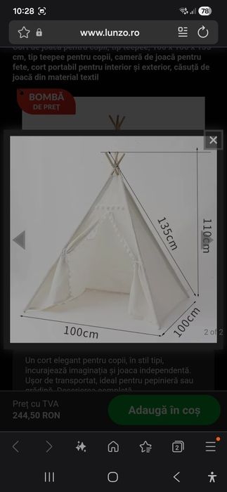 Cort  de joaca pentru copii NOU