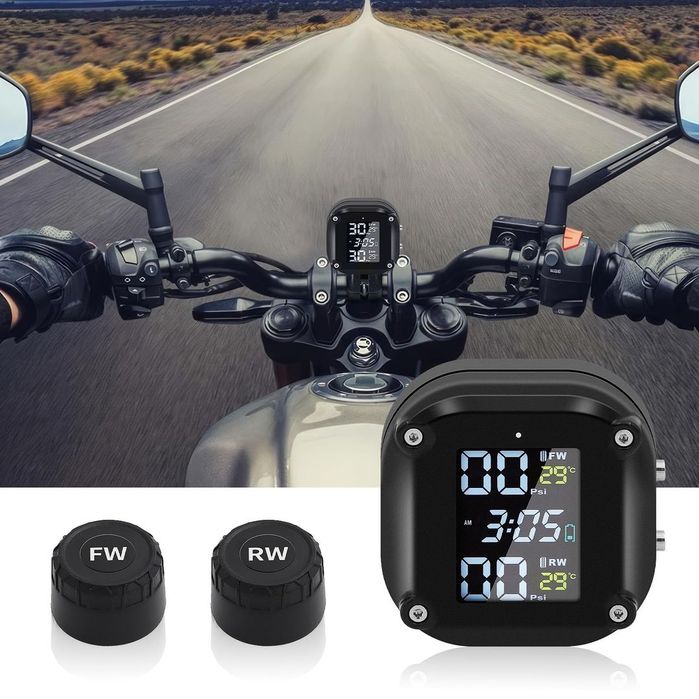 Sistem de monitorizare a presiunii anvelopelor de motocicletă wireless cu 2 senzori