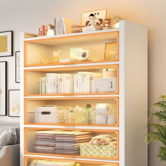 Ochiladigan eshikli kitob javoni/chang va namlikdan himoya