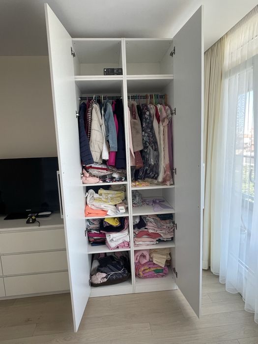 Свободно стоящ гардероб - бял