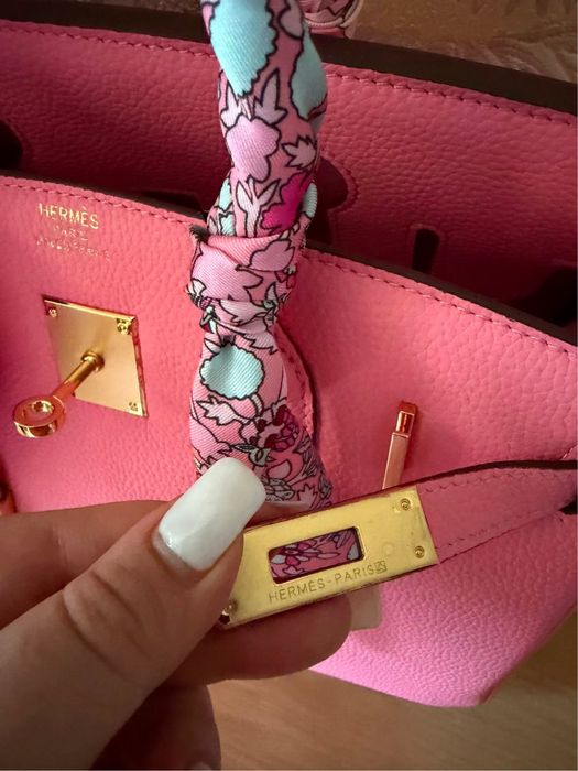 Розова чанта hermes 20 см