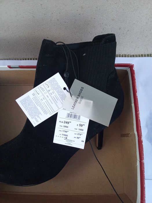 Botine dama piele, cu eticheta