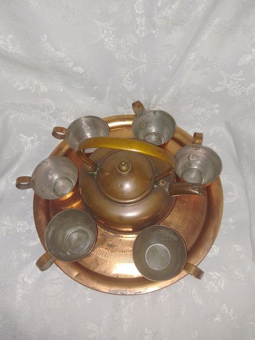 Стари Медни  Съдове за - Чай, Кафе , Ракия - 8 части
