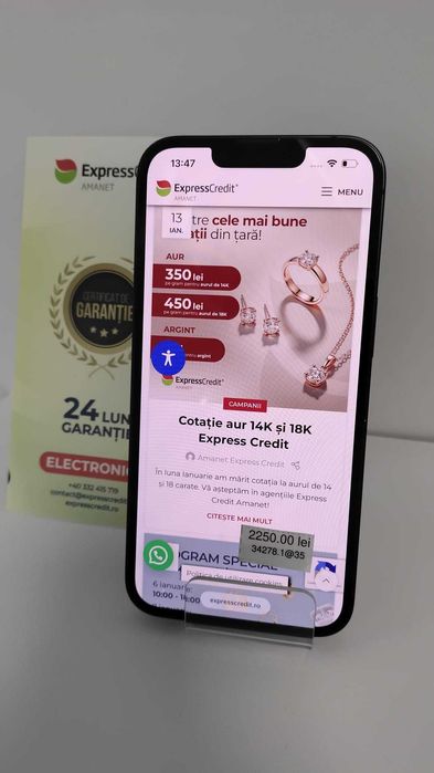 (AG 35) Telefon Iphone 14 B.34278.1 / Garantie 2 ani/ 2250 lei
