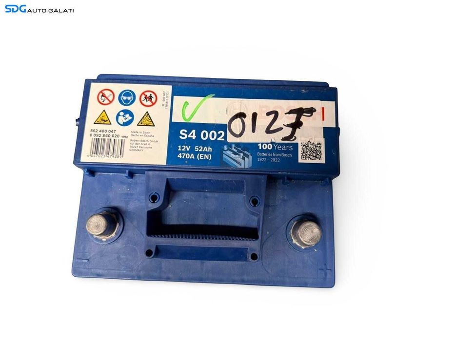 Baterie Acumulator Auto 52AH 470A Bosch 552400047 Volkswagen Audi Seat Skoda Ford Opel Toyota BMW Mercedes Renault Peugeot Dacia [L9758]