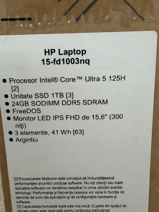 Laptop HP - 15-fd1003nq   Intel Core ULTRA 5 -1 TB -24 GB RAM DDR5