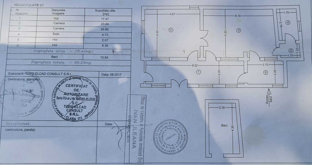Teren central 224 mp cu contructie