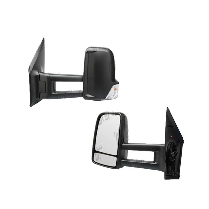 Oglinda exterioara Mercedes Sprinter 209-524 (W906) 07.2006-06.2018,  VW Crafter (2E) 12.2005-04.2017, Stanga, Crom, manuala, Fara incalzire, carcasa neagra, Convex, View Max, cu semnalizare,  2 pini, cu b
