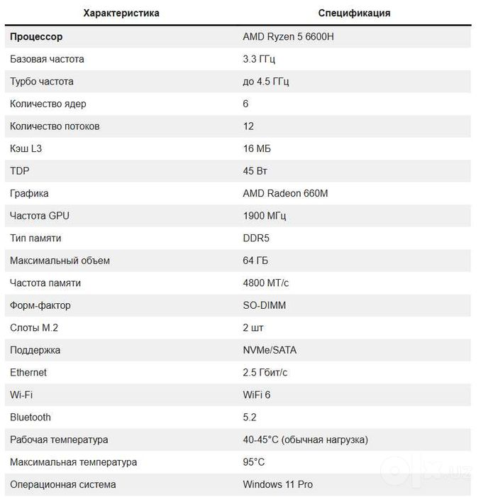 Мини-ПК GenMachine Ryzen 5 6600H + монитор 15,6" Full HD HDR
