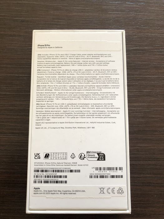Iphone 15 pro 128gb natural titanium