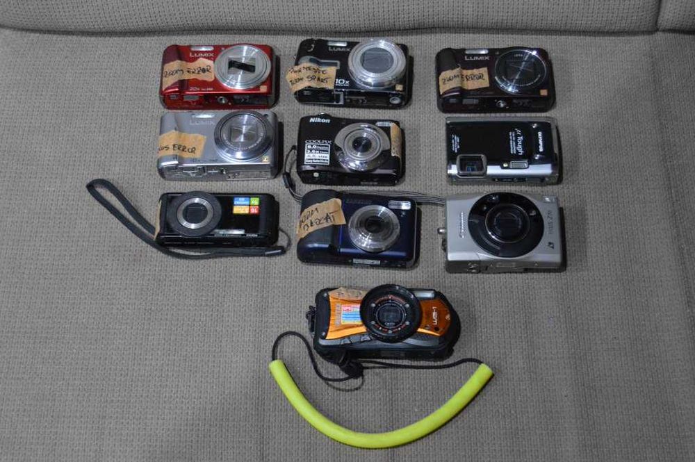 Pachet camere foto digitale defecte - Lumix Nikon Pentax Canon Samsung